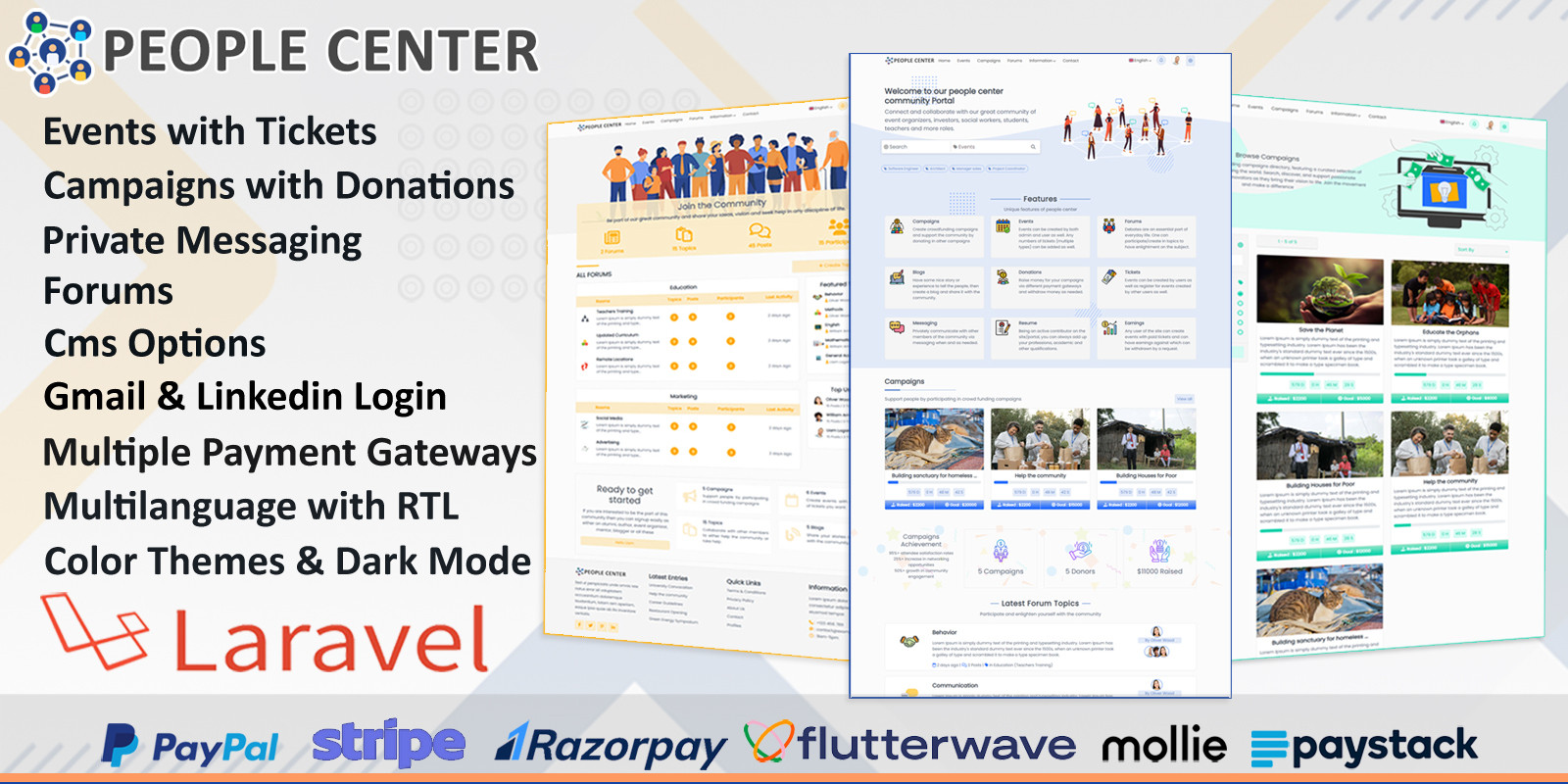 Crowdfunding and Events platform (People Center)